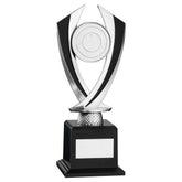 SILVER/BLACK 'DIAMOND' HOLDER ON BASE (2in CENTRE) - 8.75in